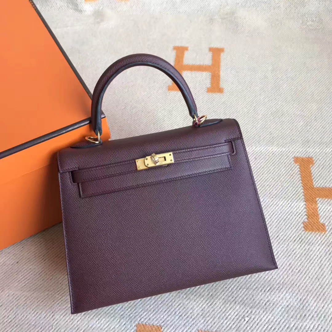 Hot Sale Hermes CK55 Rouge Hermes Epsom Calfskin Kelly Bag25CM