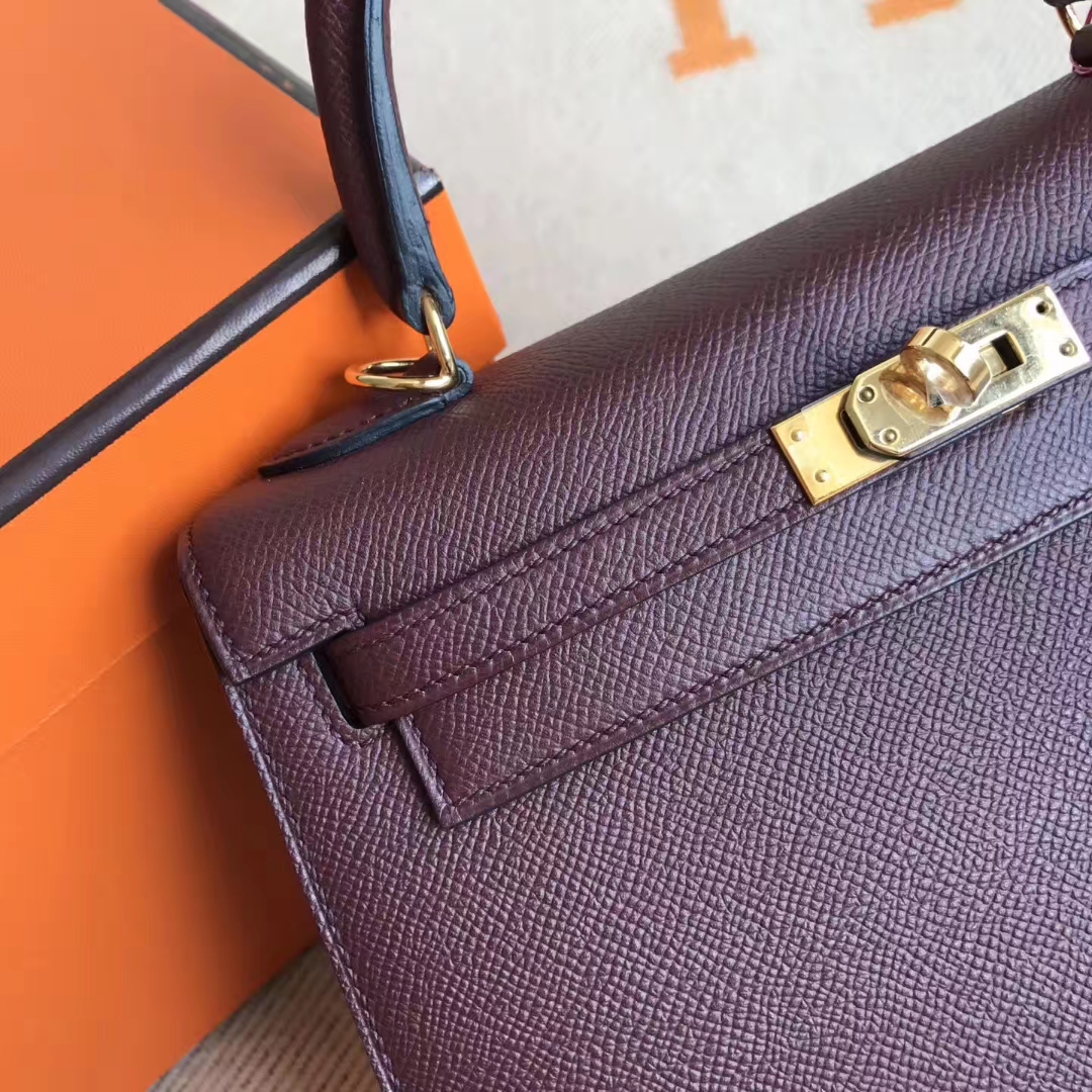 Hot Sale Hermes CK55 Rouge Hermes Epsom Calfskin Kelly Bag25CM
