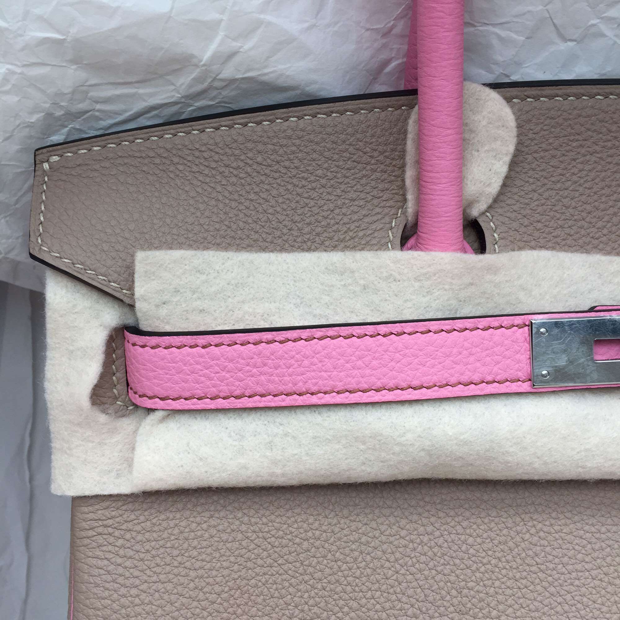 Discount Gris Tourterelle/5P Pink Togo Leather Hermes Birkin 30CM Silver Hardware