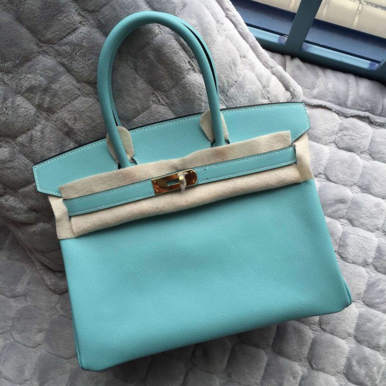 Hermes Birkin Bag in 3P Lagon Blue Epsom Leather Womens Tote Bag  30CM