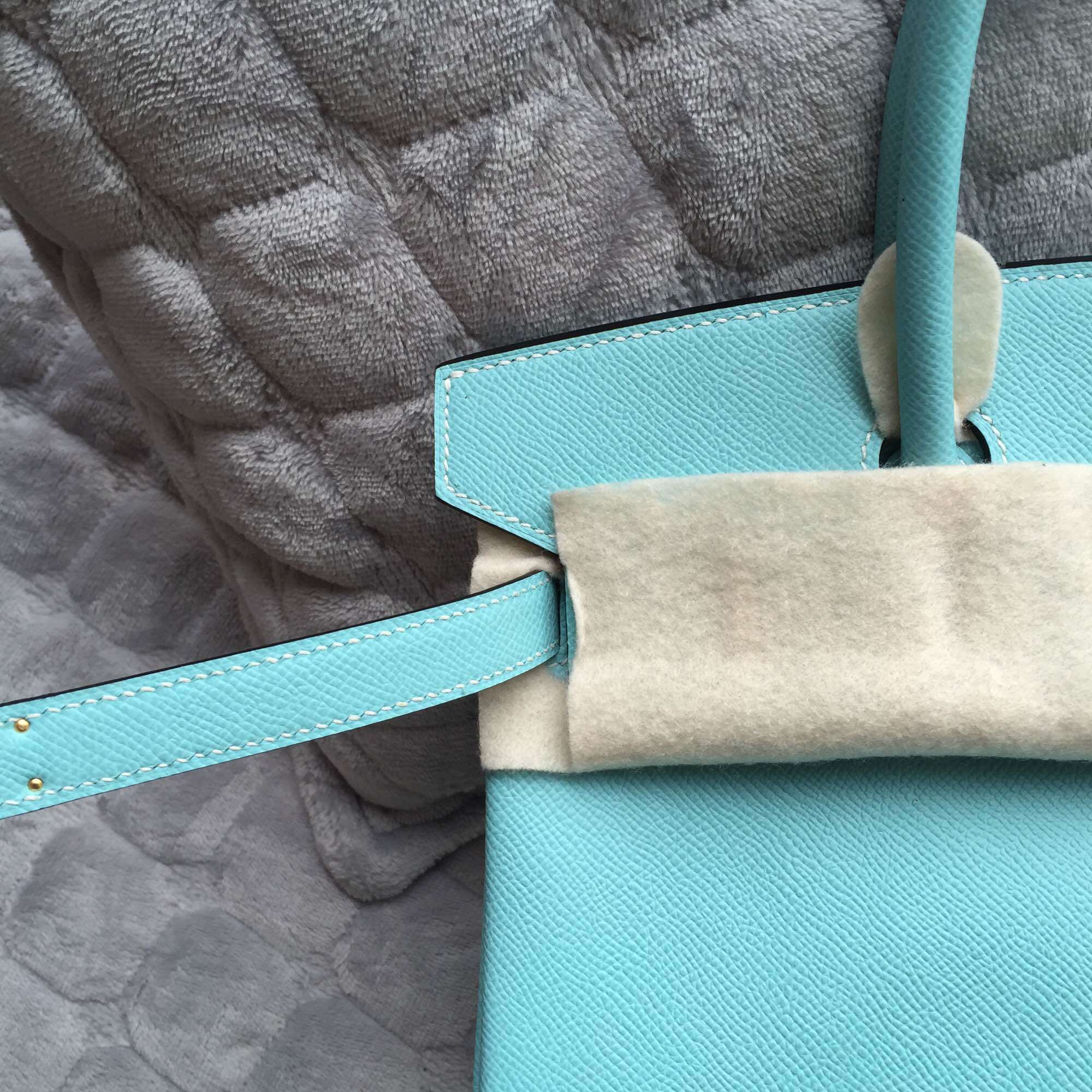 Cheap Hermes Birkin Bag in 3P Lagon Blue Epsom Leather Women&#8217;s Tote Bag 30CM