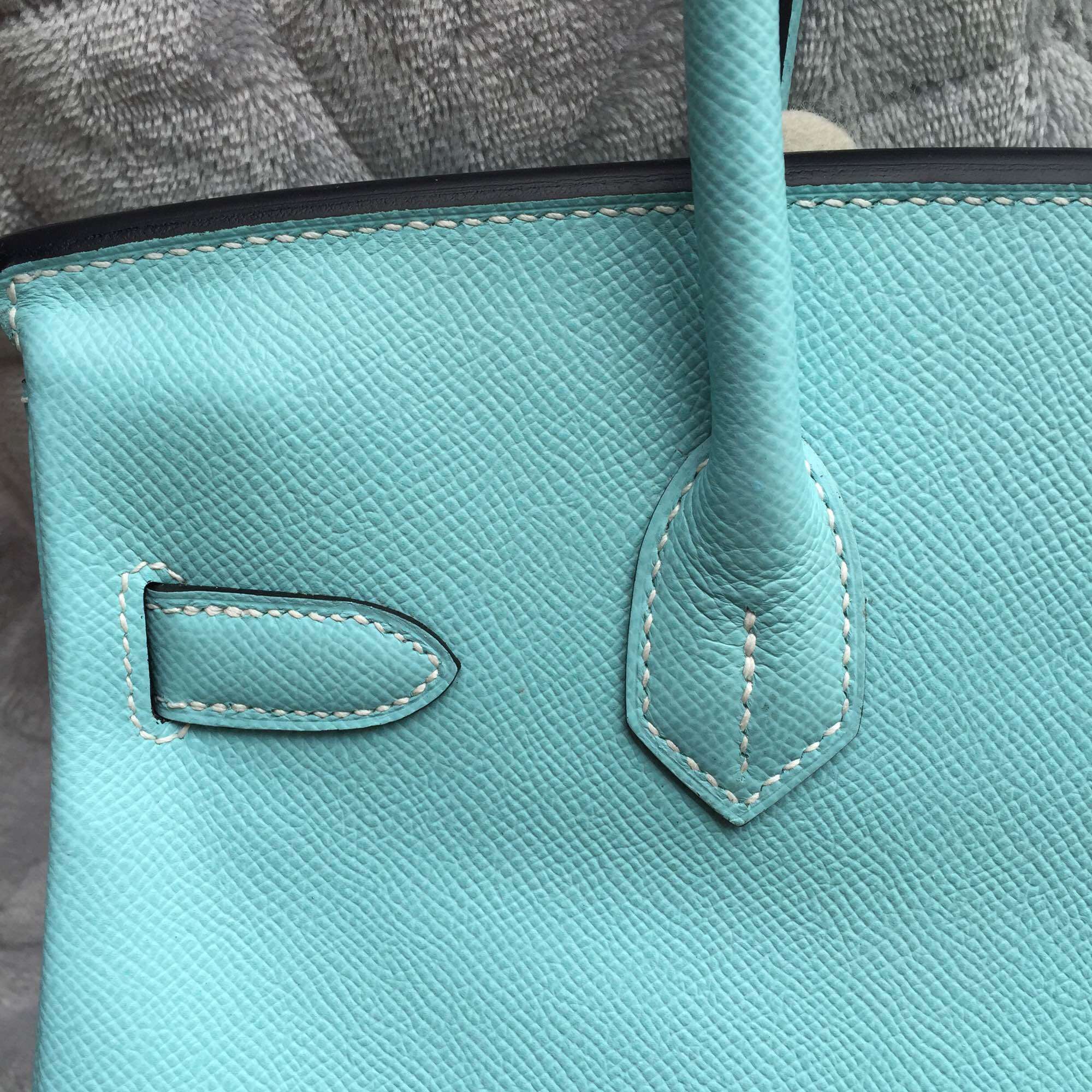 Cheap Hermes Birkin Bag in 3P Lagon Blue Epsom Leather Women&#8217;s Tote Bag 30CM
