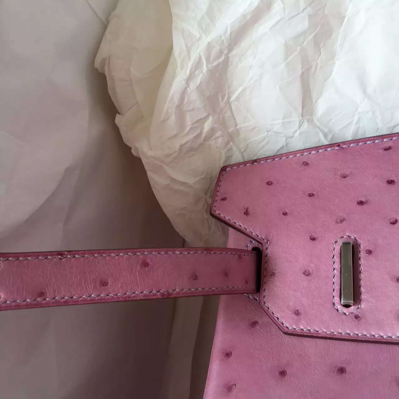 Wholesale Hermes Birkin Bag in Pink Purple Ostrich Leather Ladies’ Handbag 30CM