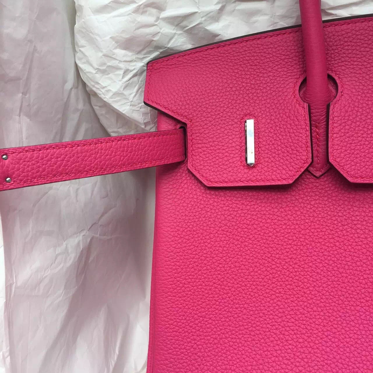 Wholesale Hermes 5R Hot Pink Togo Leather Birkin Bag 30CM Women&#8217;s Tote Bag