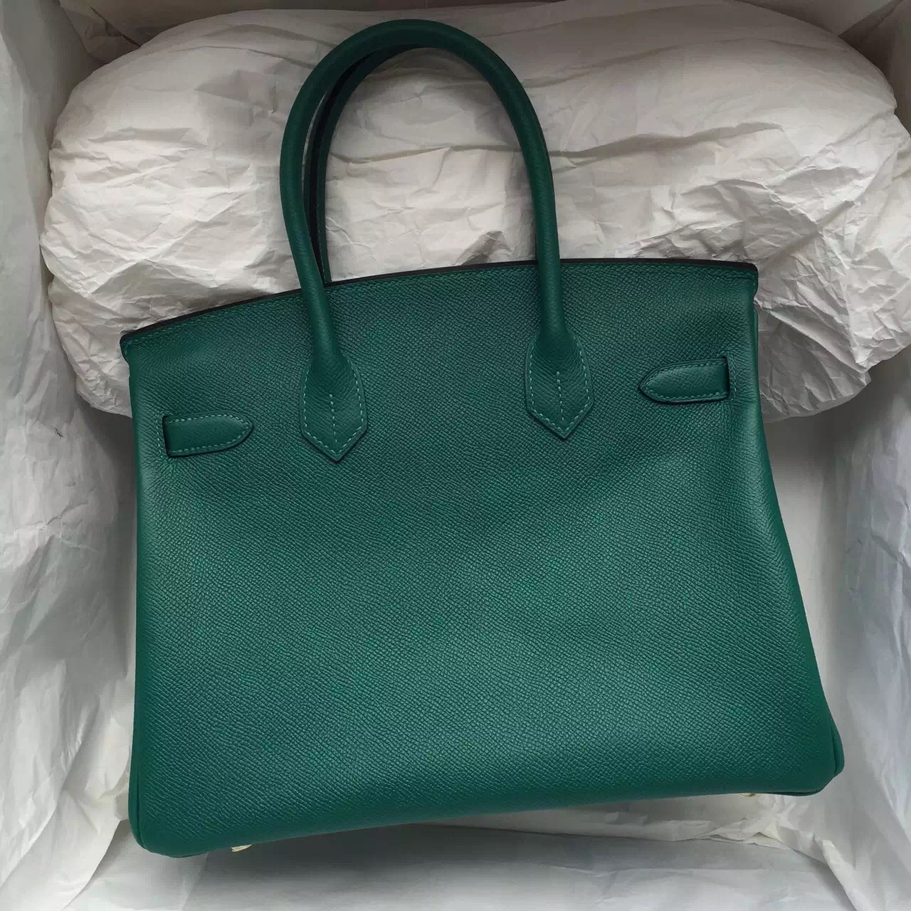 Wholesale Hermes Z6 Malachite Color Epsom Leather Birkin Bag 30CM Women&#8217;s Tote Bag