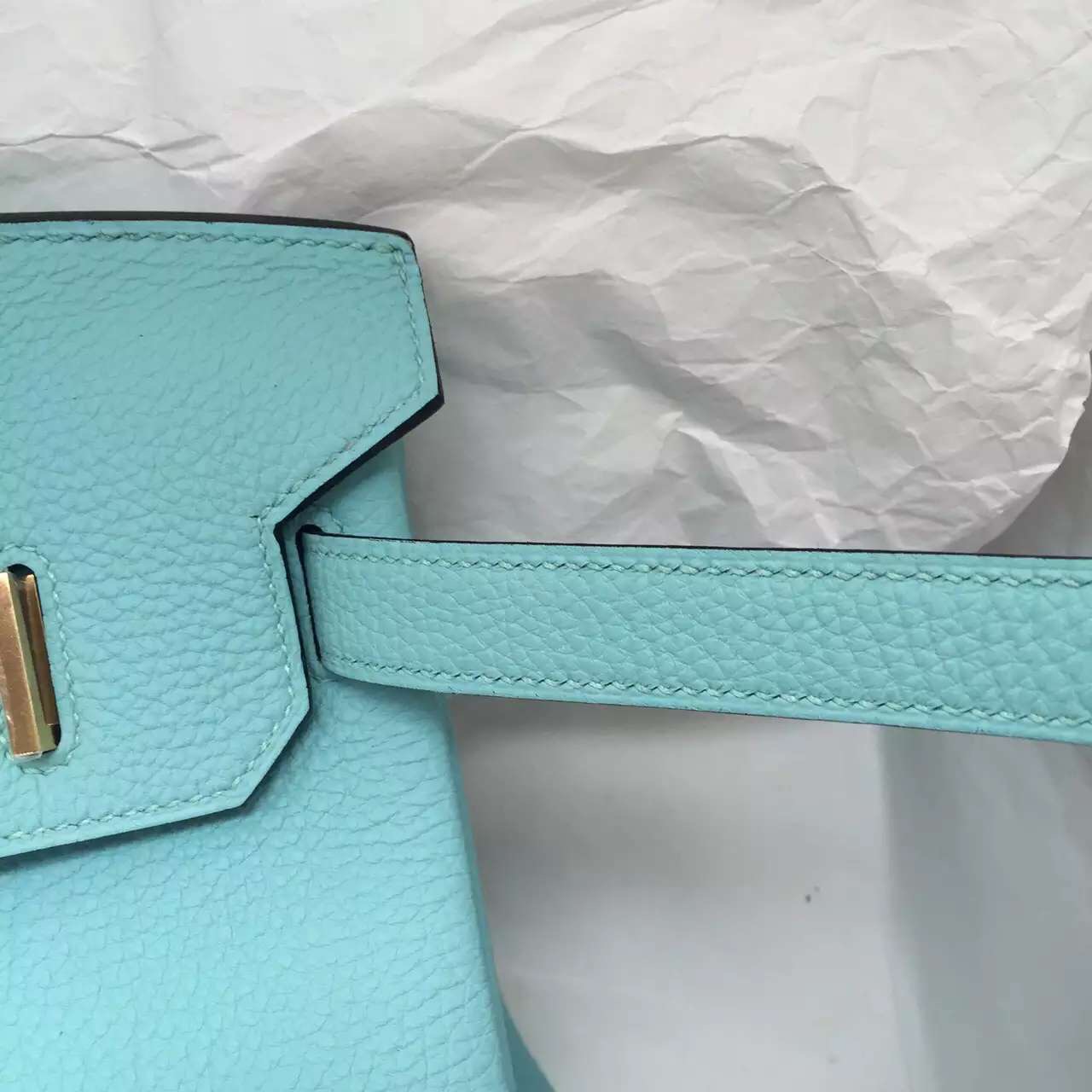 Discount Hermes 3P Lagon Blue Togo Leather Birkin Bag 30CM Fashion Women&#8217;s Handbag