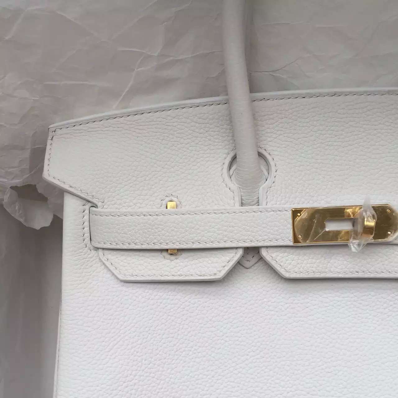 Discount Hermes Birkin 30cm White &#038; Q5 Chinese Red Togo Calfskin Leather Ladies&#8217; Handbag