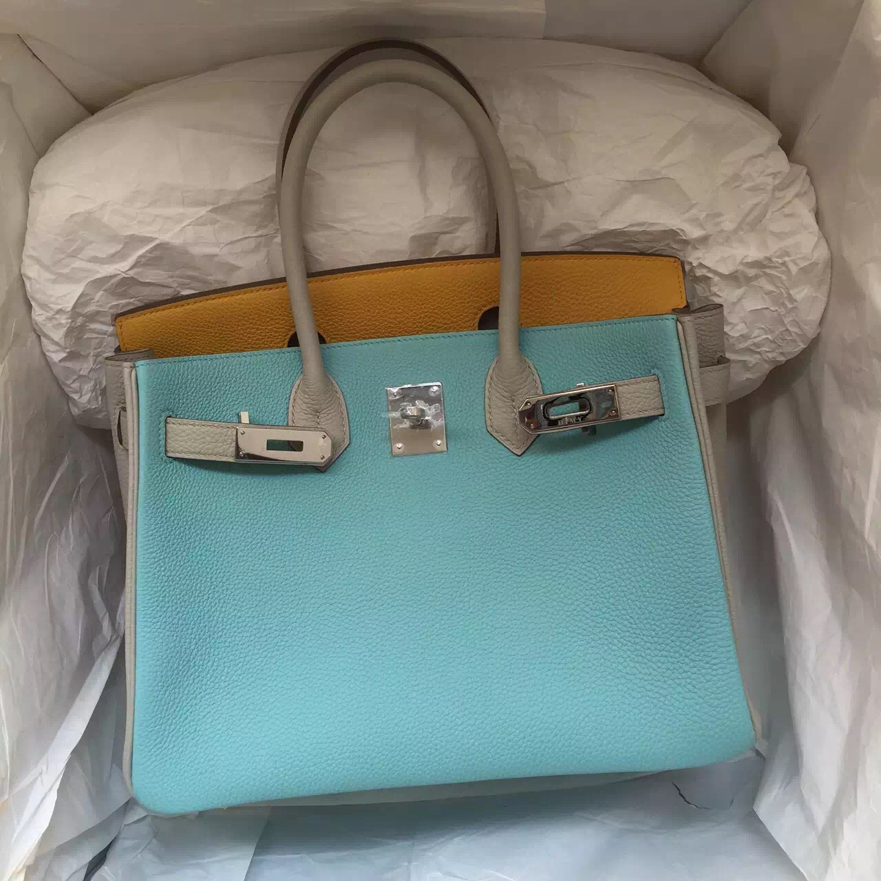 Hand Stitching Hermes Three Colors Birkin Bag 30CM Fashion Women&#8217;s Handbag