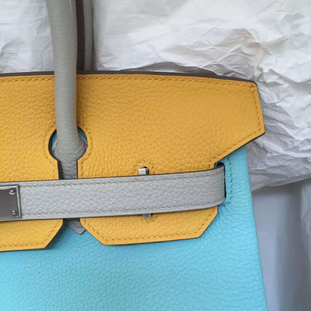 Hand Stitching Hermes Three Colors Birkin Bag 30CM Fashion Women&#8217;s Handbag