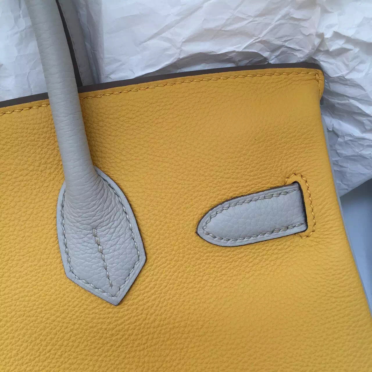 Hand Stitching Hermes Three Colors Birkin Bag 30CM Fashion Women’s Handbag