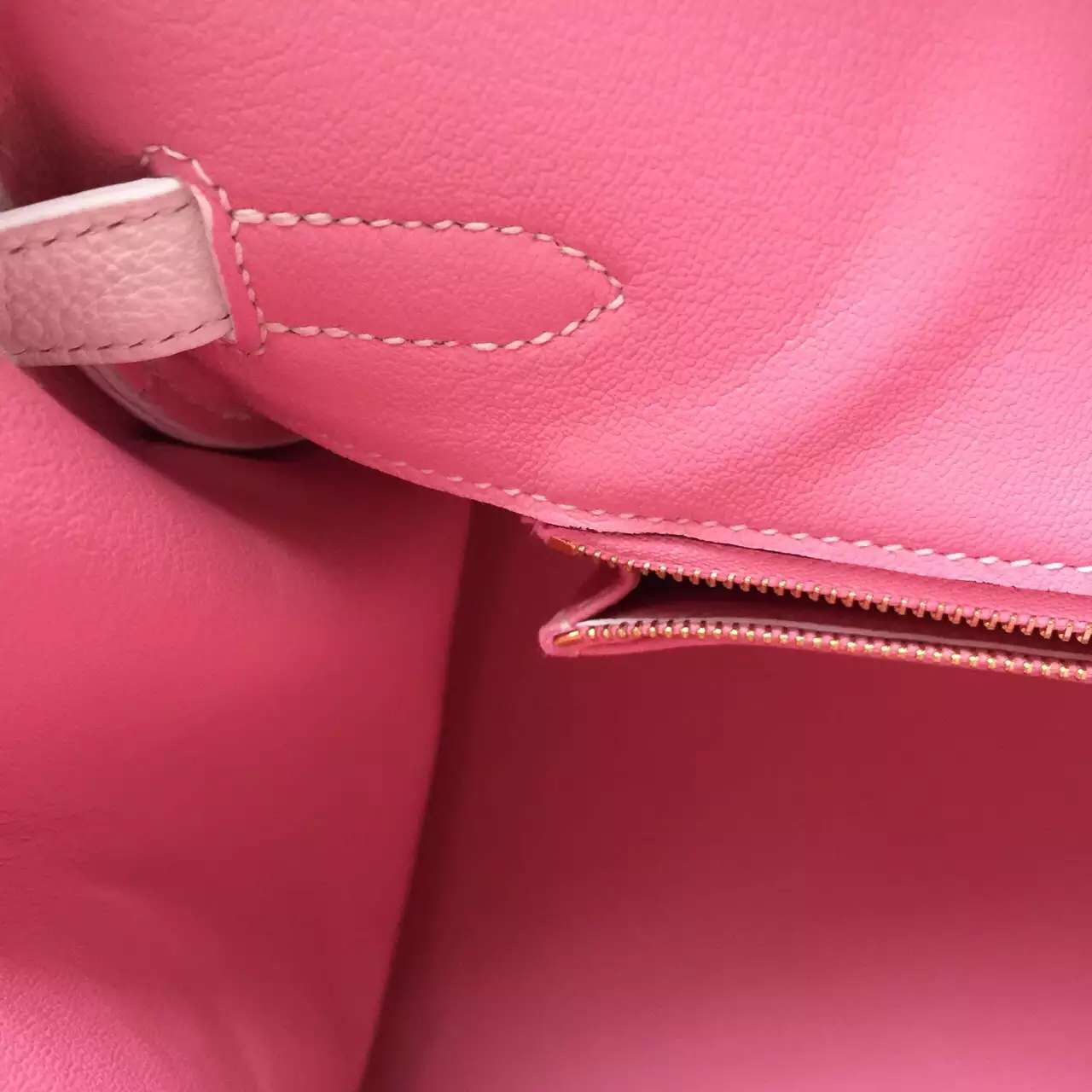 Wholesale Hermes Birkin Bag White &#038; 5P Pink inner Togo Leather Gold Hardware