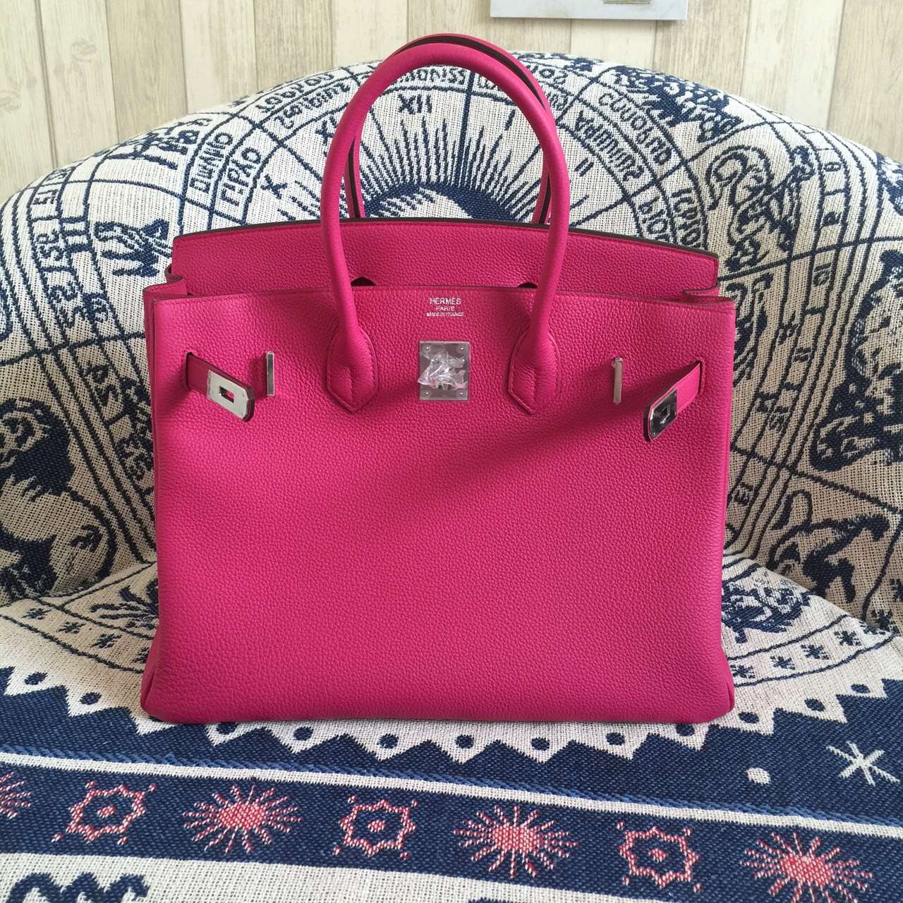 Discount Hermes Birkin30CM 5J Hot Pink Togo Calfskin Leather Women&#8217;s Tote Bag