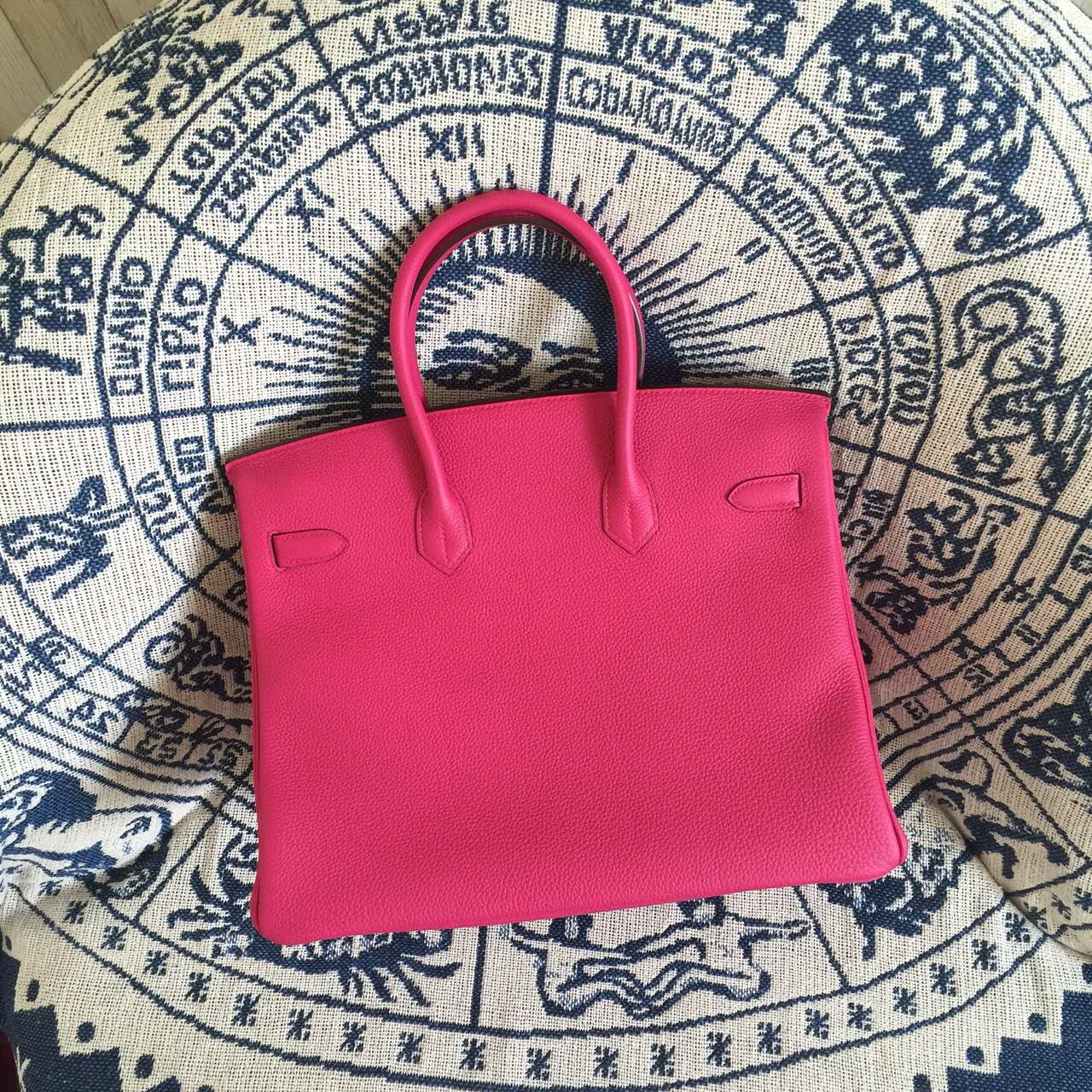 Discount Hermes Birkin30CM 5J Hot Pink Togo Calfskin Leather Women&#8217;s Tote Bag