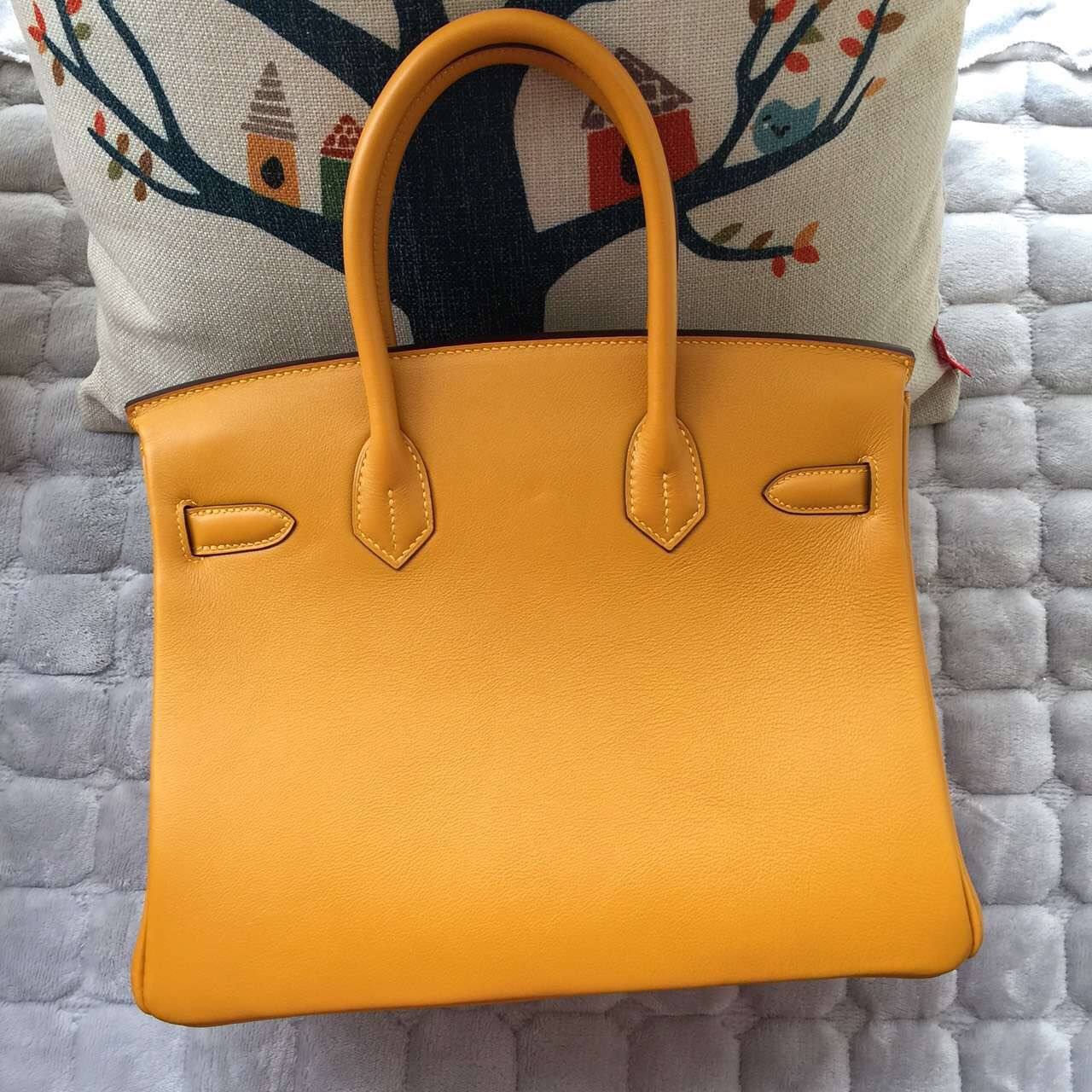 High Quality Hermes Birkin Bag 30CM 9V Sun Yellow Swift Leather Women&#8217;s Tote Bag