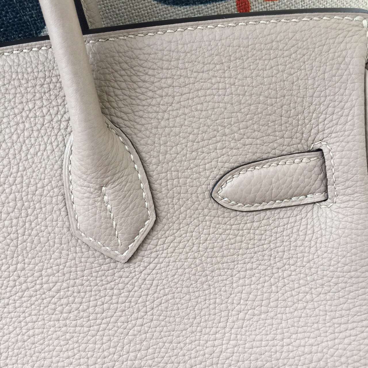 30CM Hermes Gris Tourterelle Togo Calfskin Leather Birkin Bag Silver Hardware