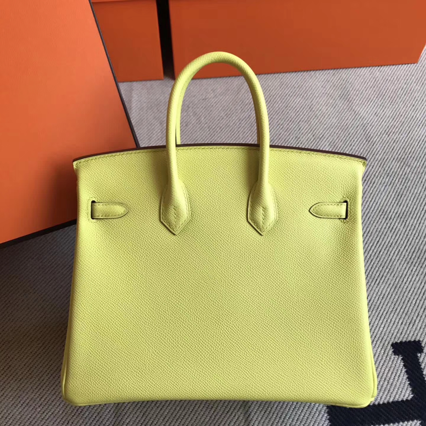 Lovely Hermes 9R Lemon Yellow Epsom Leather Birkin Bag25cm