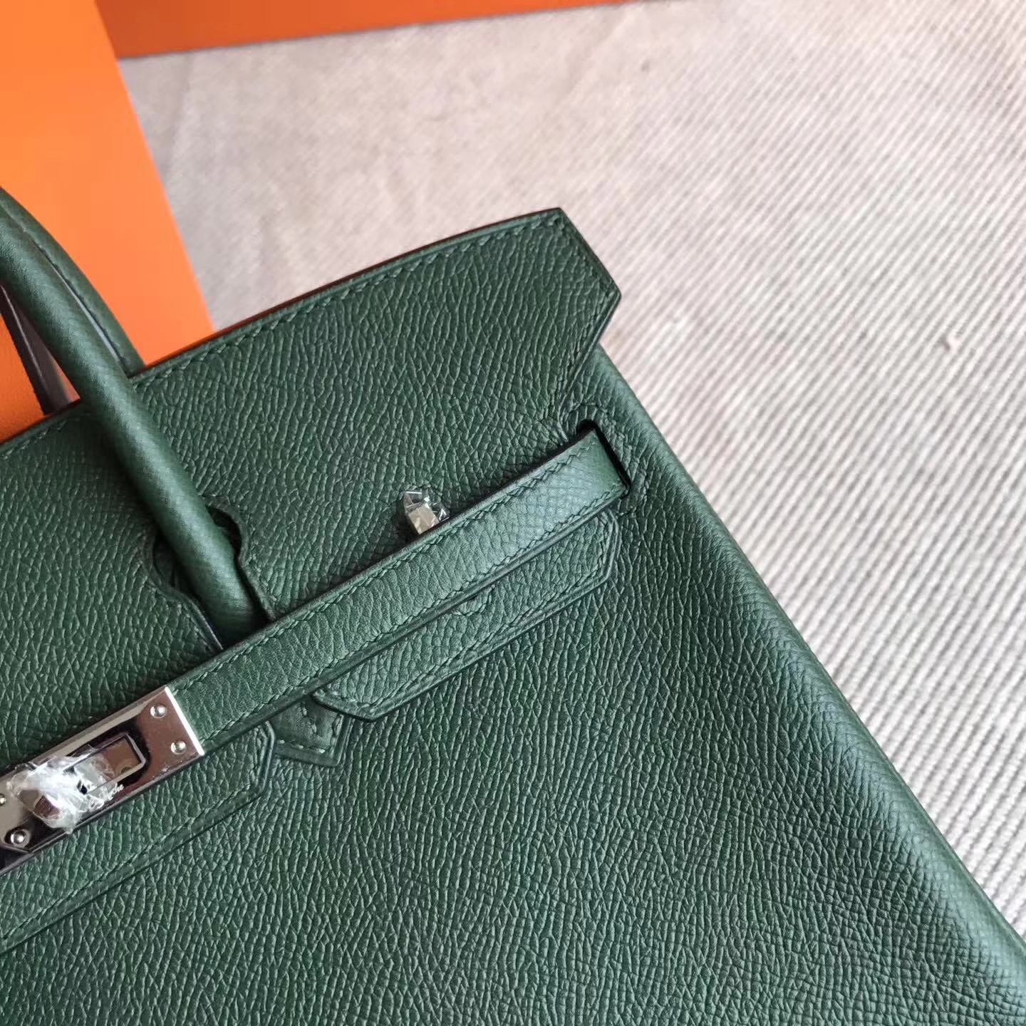 New Hermes 2Q English Green Epsom Leather Birkin Bag25cm Silver Hardware