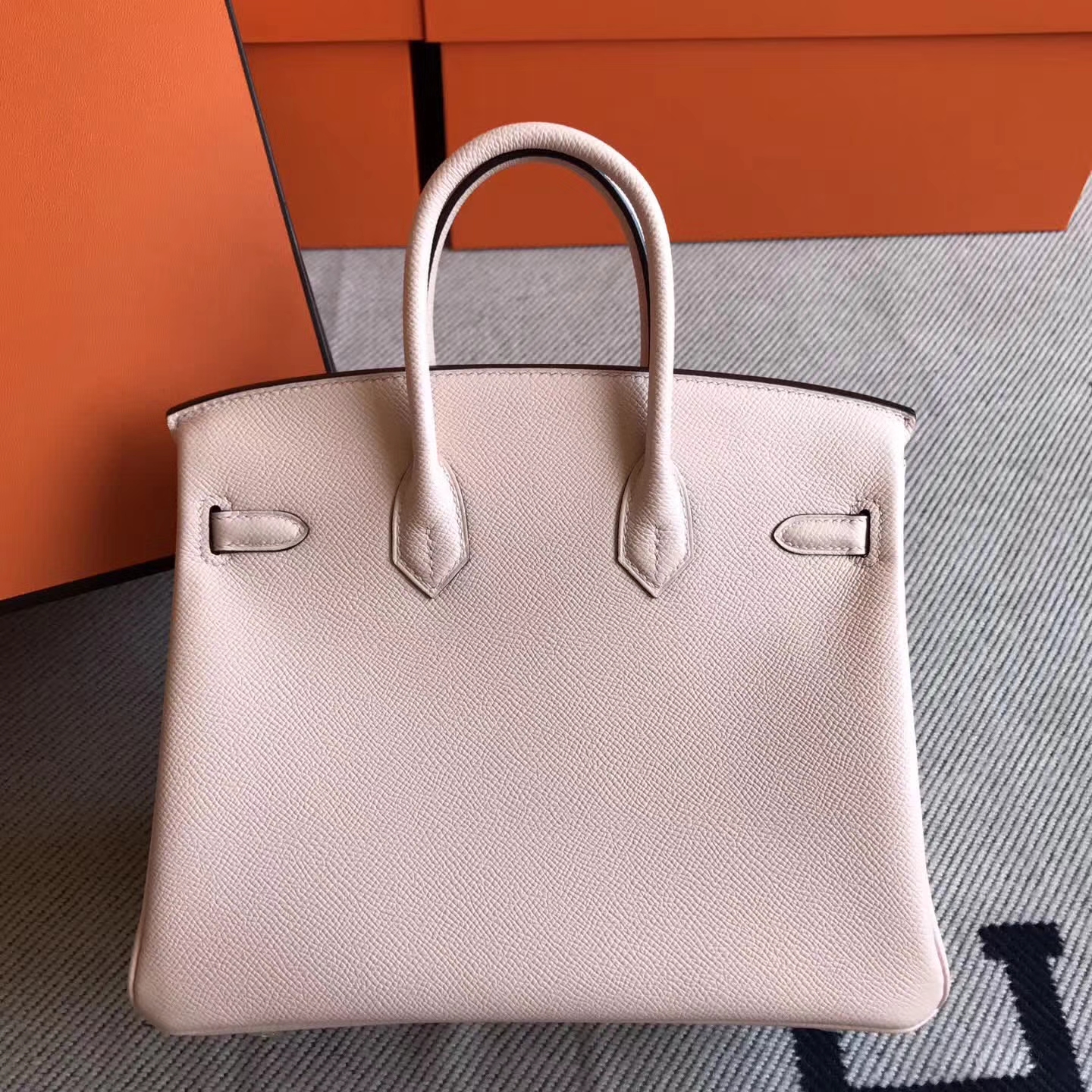 Discount Hermes P1 Rose Elglantine Epsom Leather Birkin25cm Tote Bag