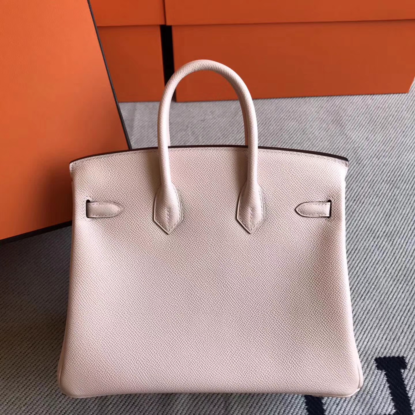 Hand Stitching Hermes Epsom Leather Birkin Bag25cm Gold Hardware