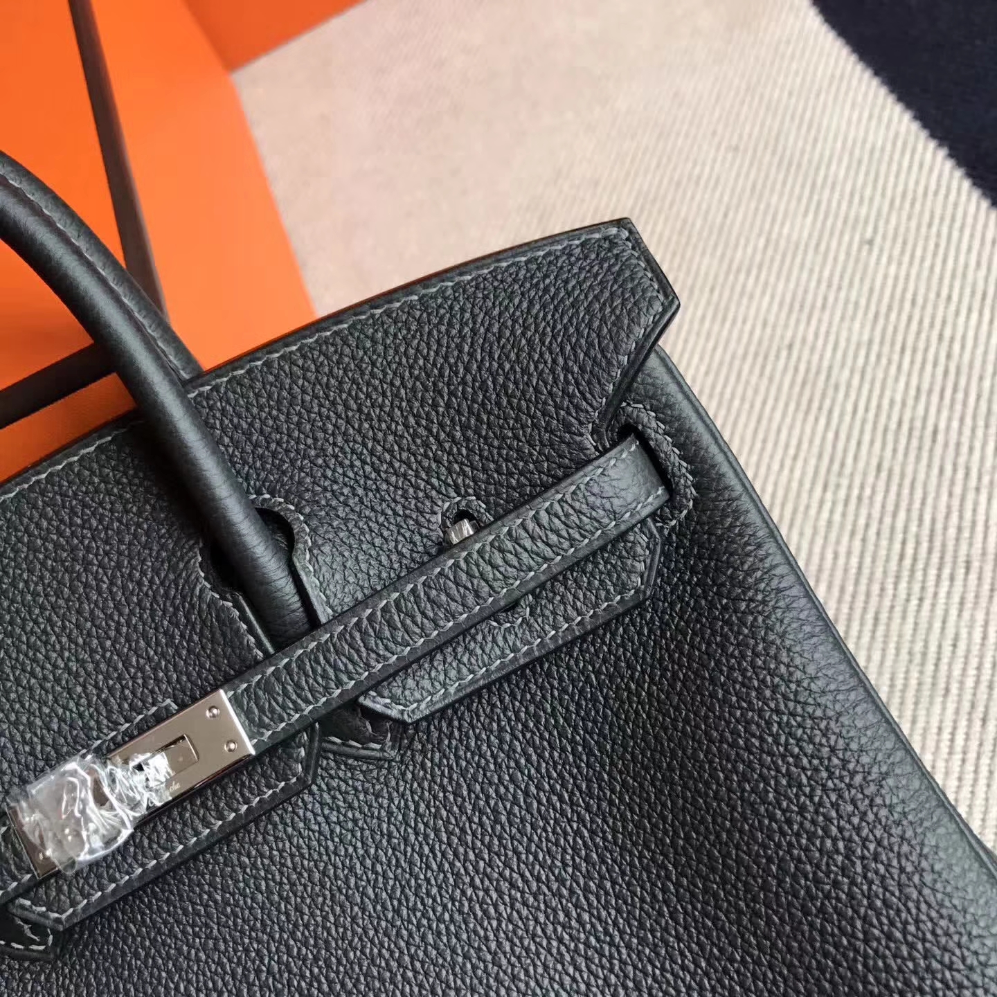 Sale Hermes Birkin Bag25cm in Ck88 Graphite Grey Togo Leather Silver Hardware