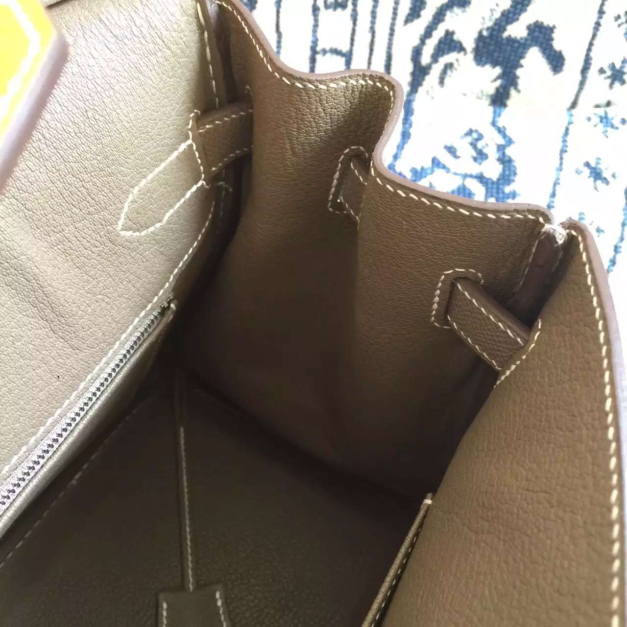 Cheap Hermes Birkin 30CM 9V Sun Yellow &#038; Etoupe Grey Epsom Leather Ladies&#8217; Tote Bag