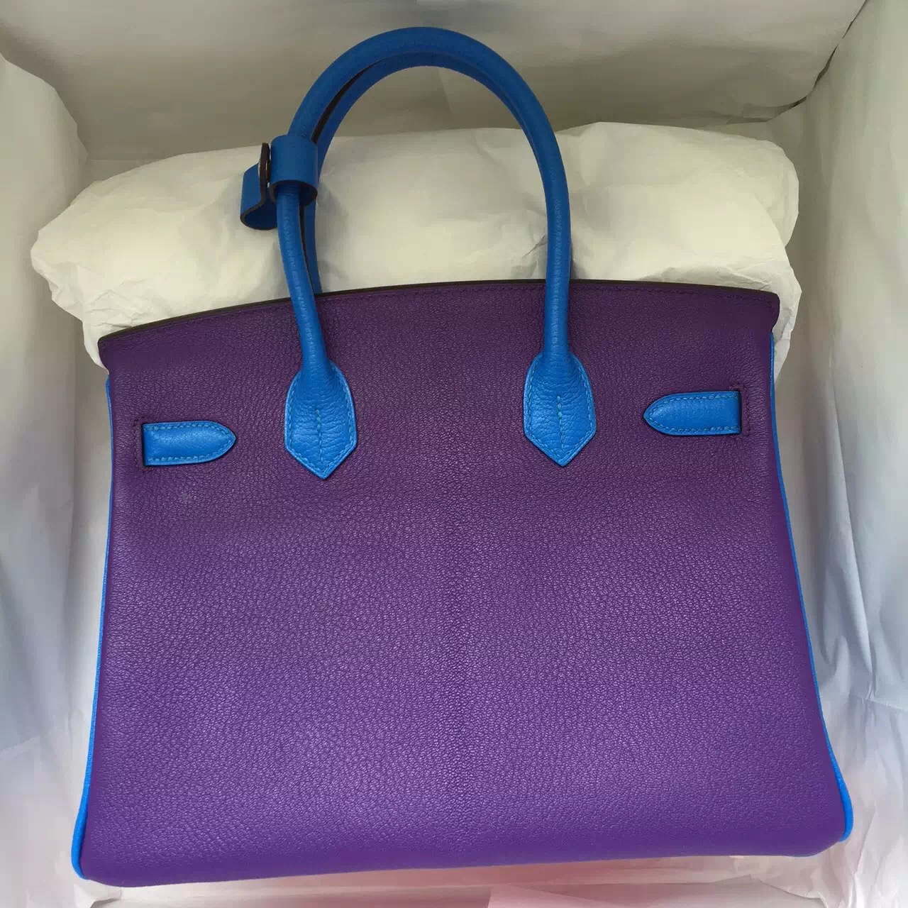 Wholesale Hermes Three Colors Chevre Leather Birkin Bag 30CM Luxury Women&#8217;s Handbag