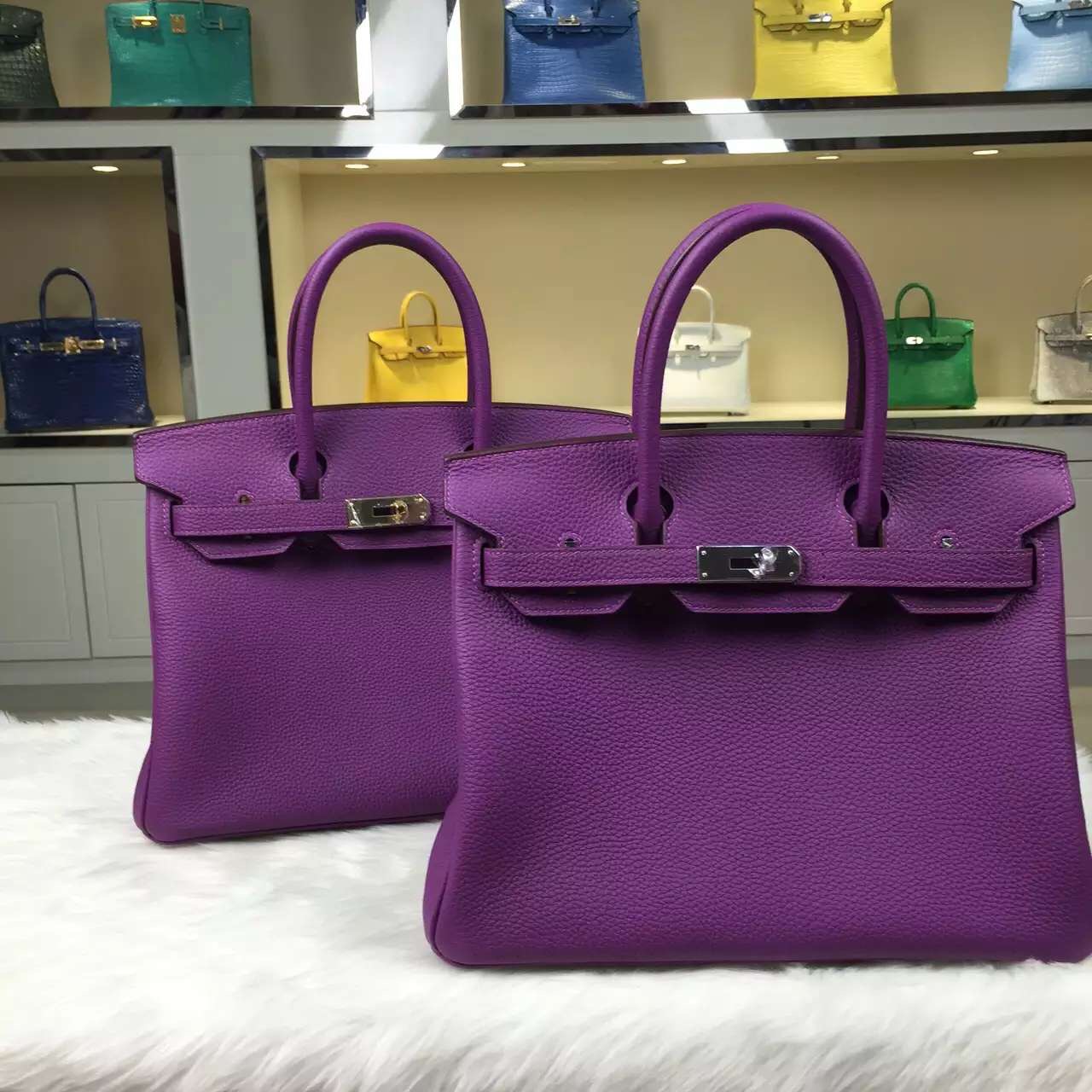 Personal Tailor Hermes P9 Anemone Purple Togo Leather Birkin Bag 30CM
