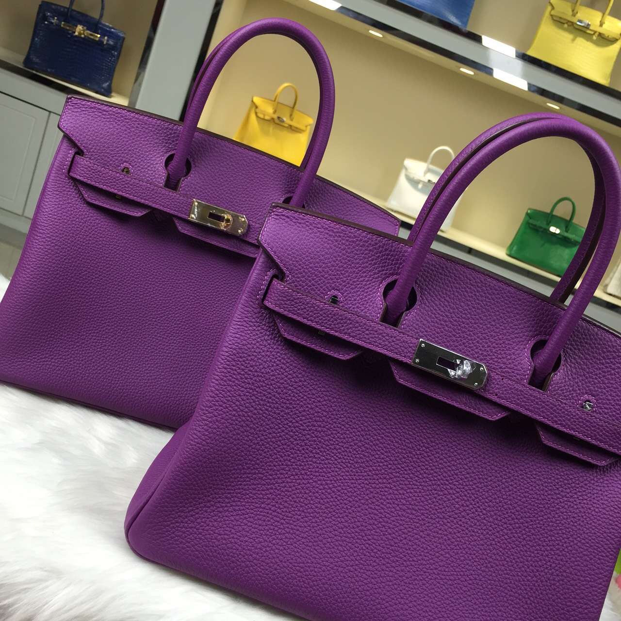 Personal Tailor Hermes P9 Anemone Purple Togo Leather Birkin Bag 30CM