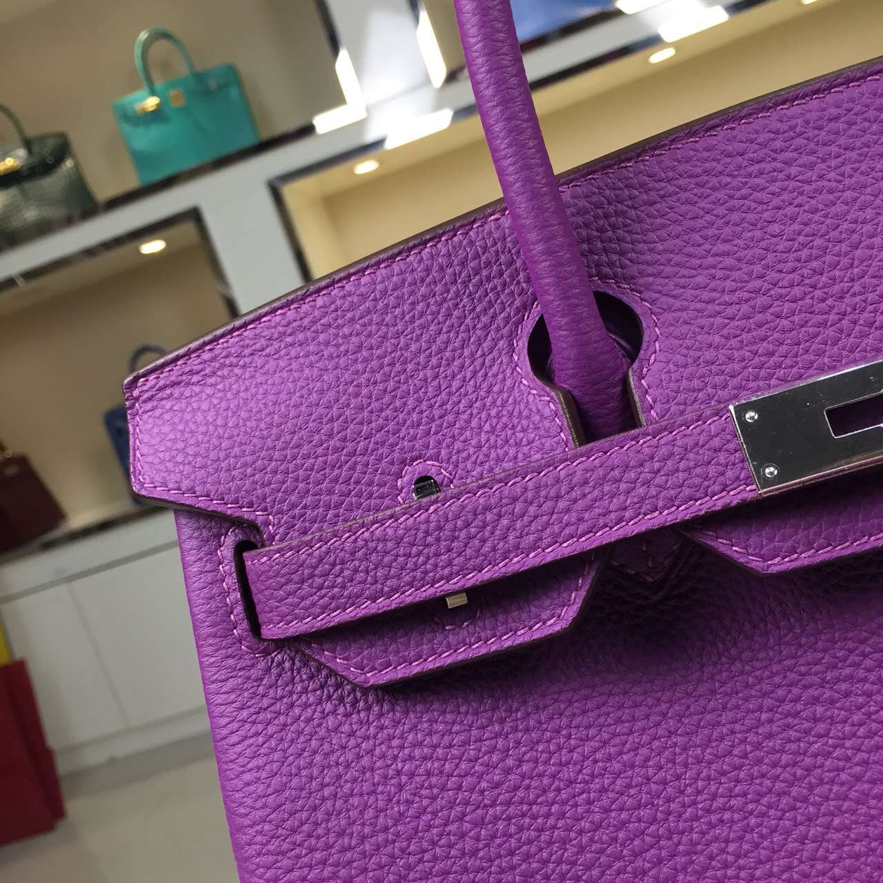 Personal Tailor Hermes P9 Anemone Purple Togo Leather Birkin Bag 30CM