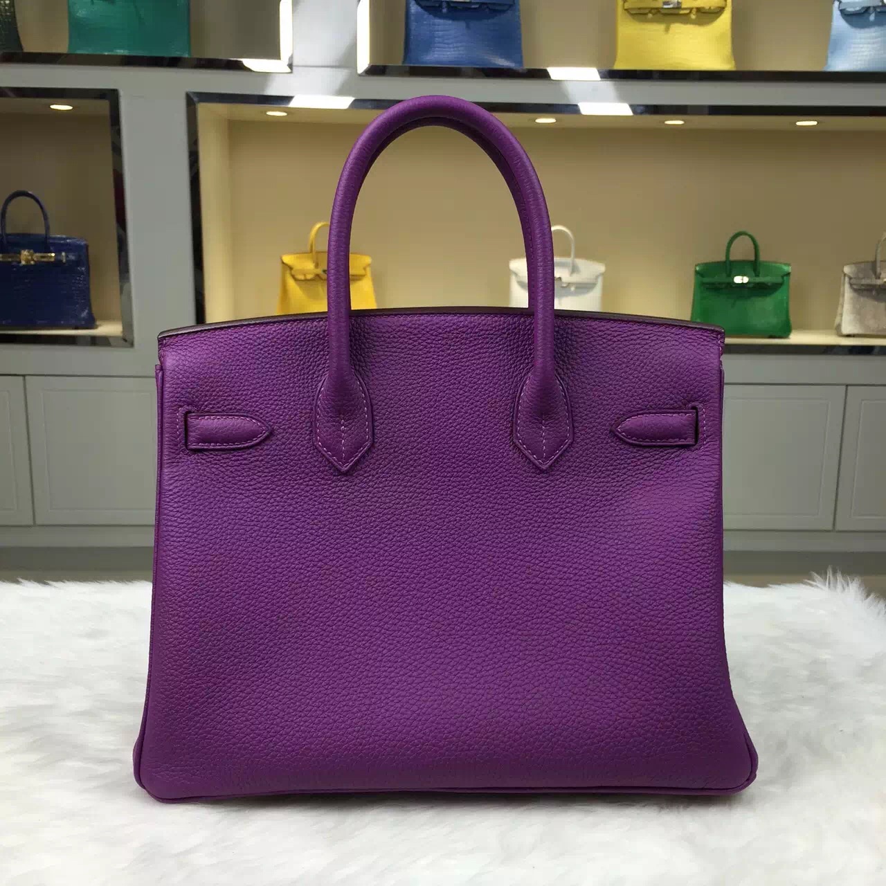 Personal Tailor Hermes P9 Anemone Purple Togo Leather Birkin Bag 30CM