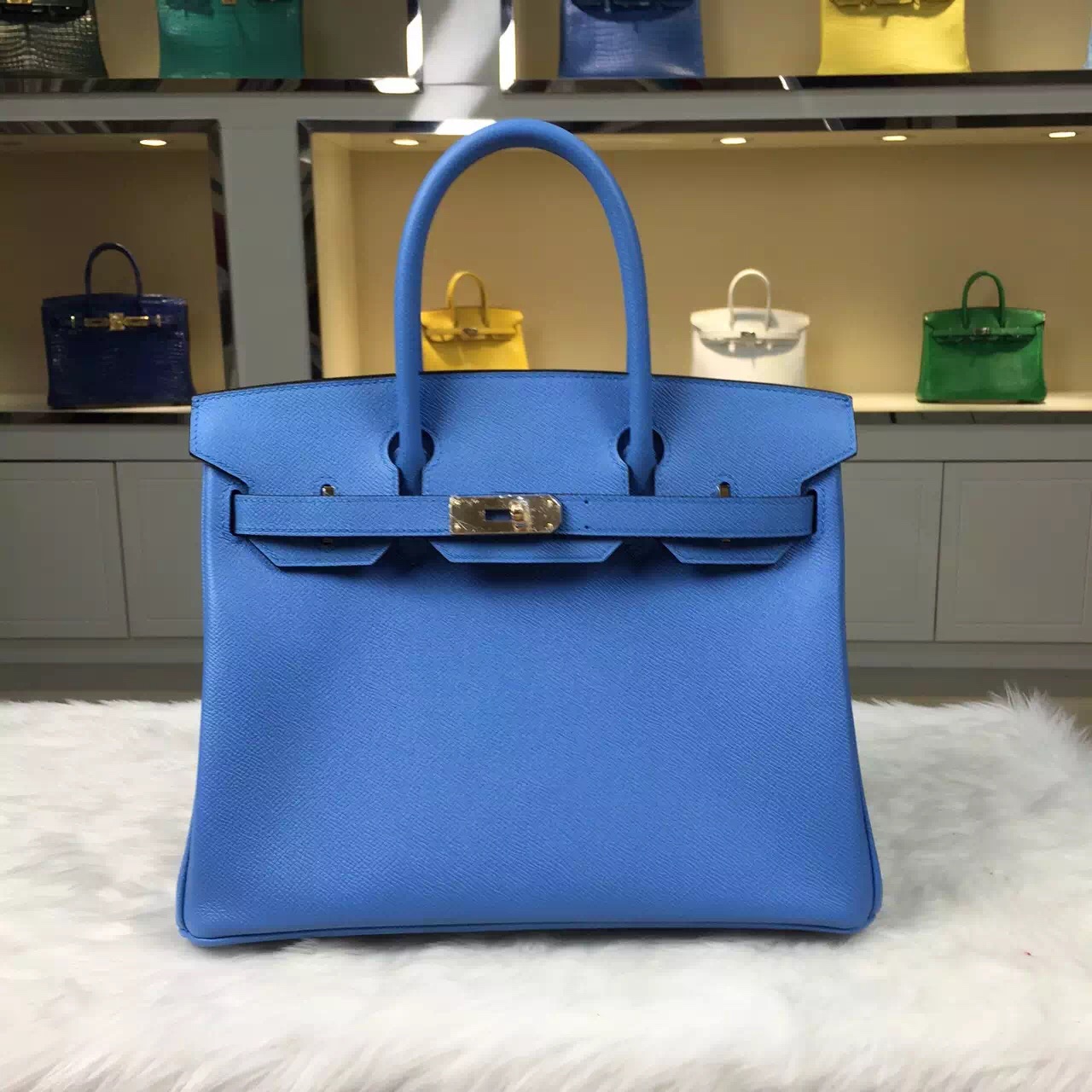 Luxury Bag Hermes Birkin 30CM 2T Blue Paradise Epsom Leather Women&#8217;s Tote Bag