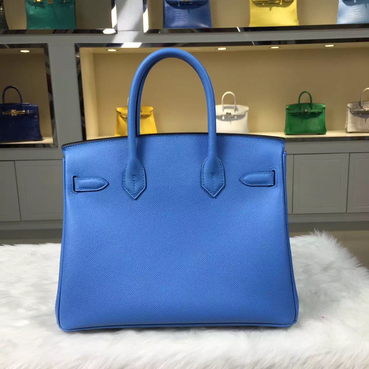Luxury Bag Hermes Birkin 30CM 2T Blue Paradise Epsom Leather Women&#8217;s Tote Bag