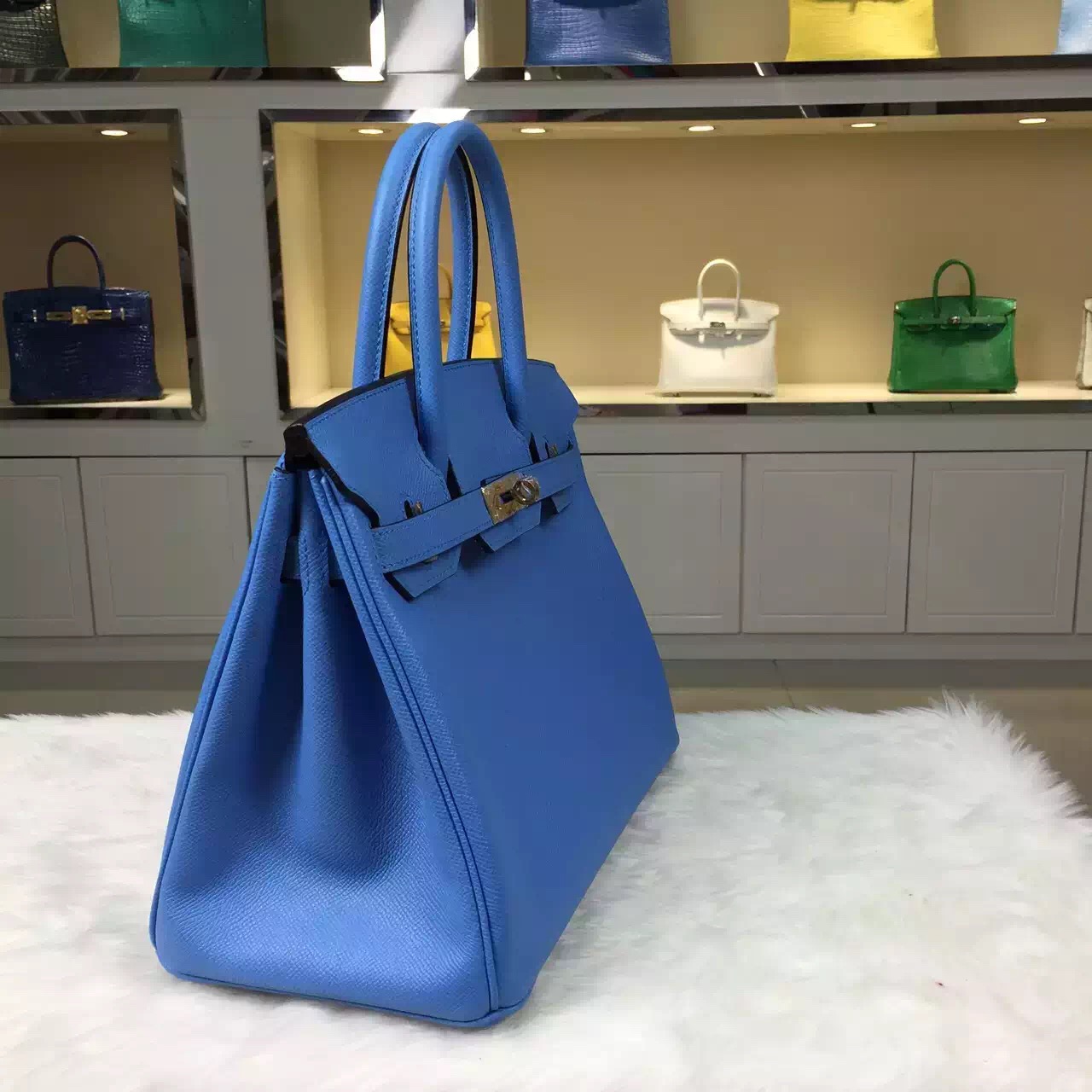 Luxury Bag Hermes Birkin 30CM 2T Blue Paradise Epsom Leather Women’s Tote Bag