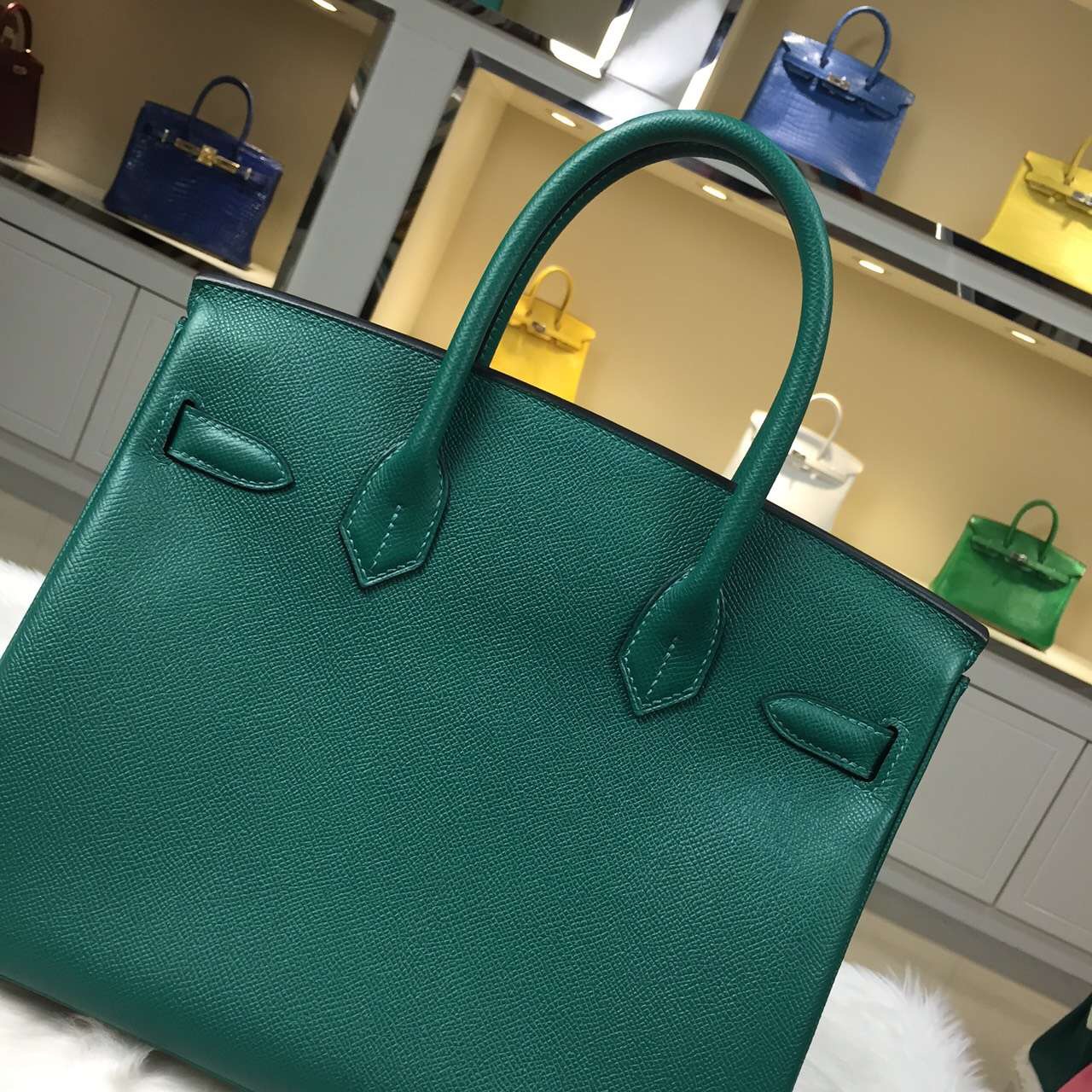 Hermes Z6 Malachite Green Epsom leather Personal Tailor Birkin Bag 30CM