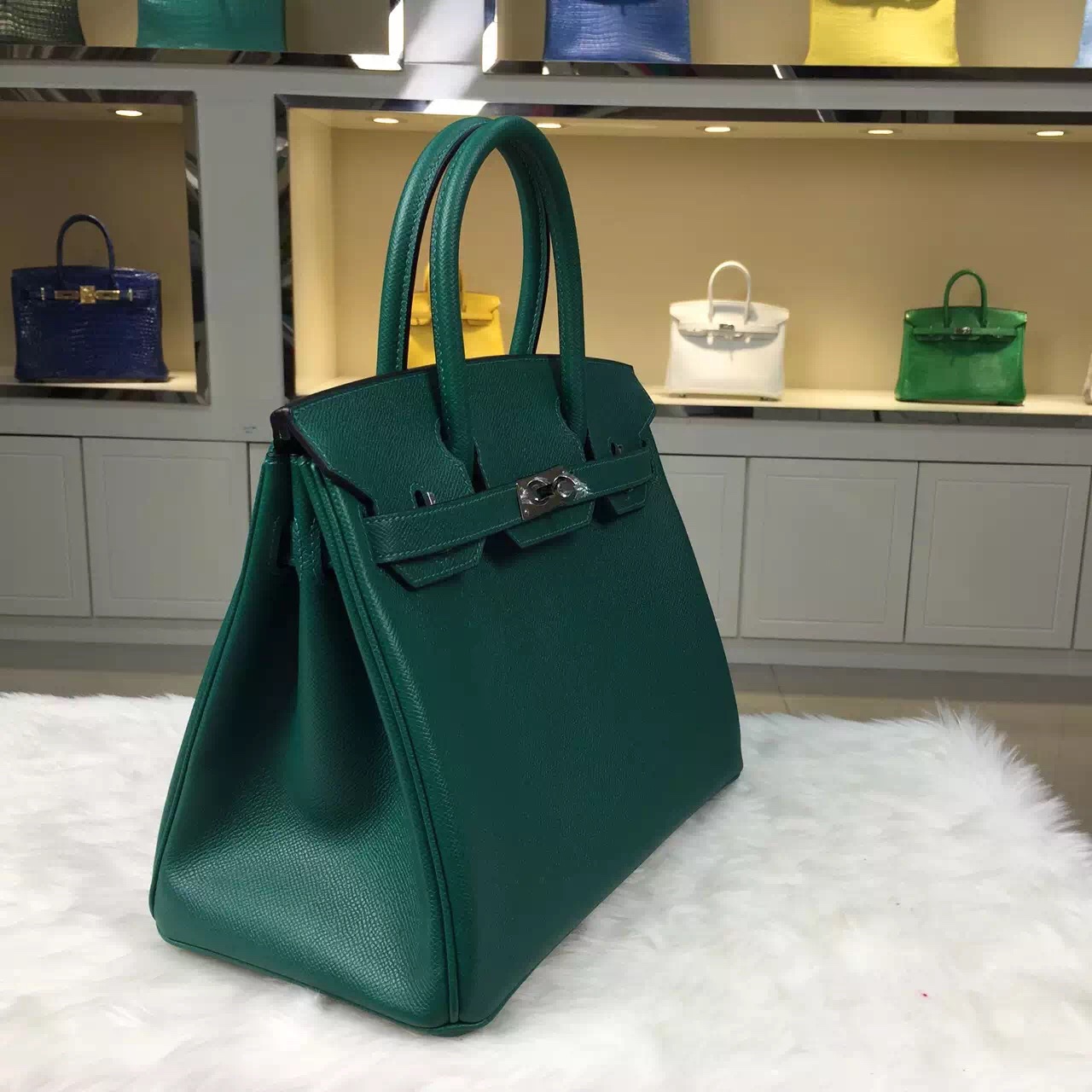 Hermes Z6 Malachite Green Epsom leather Personal Tailor Birkin Bag 30CM