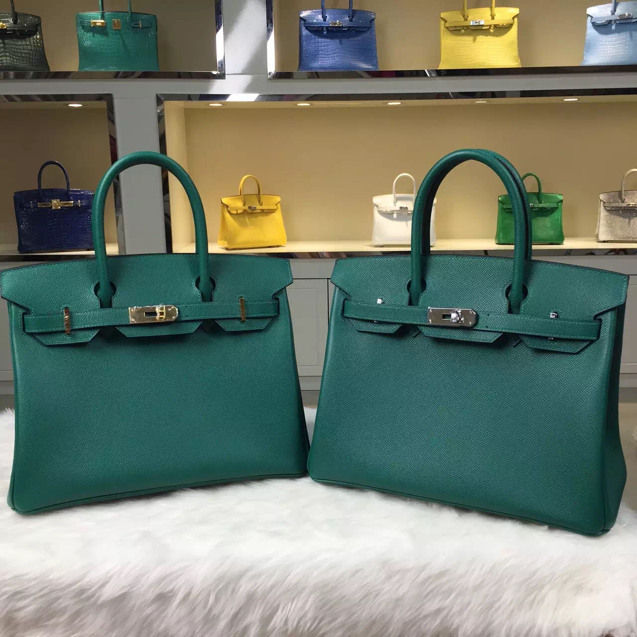 Hermes Z6 Malachite Green Epsom leather Personal Tailor Birkin Bag 30CM