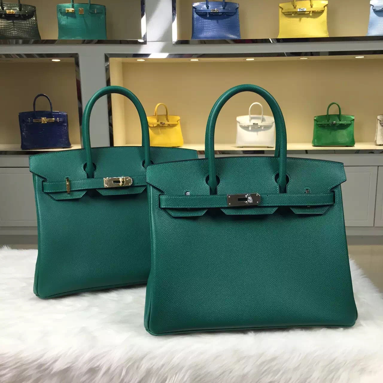 Hermes Z6 Malachite Green Epsom leather Personal Tailor Birkin Bag 30CM