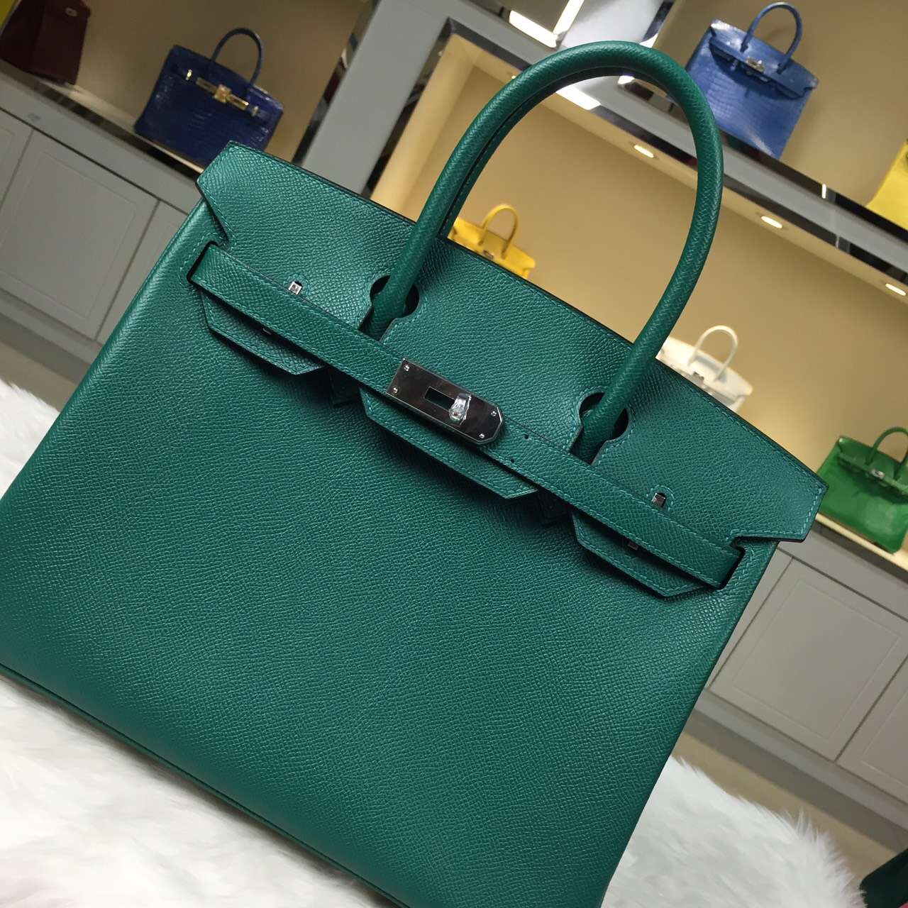 Hermes Z6 Malachite Green Epsom leather Personal Tailor Birkin Bag 30CM