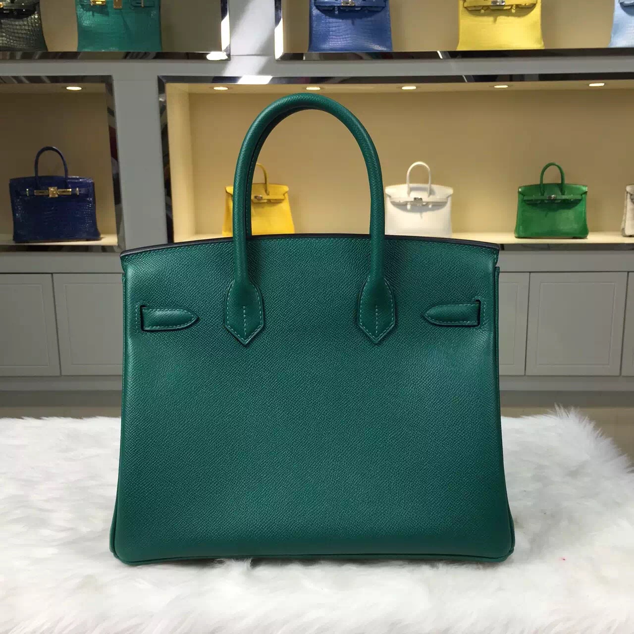 Hermes Z6 Malachite Green Epsom leather Personal Tailor Birkin Bag 30CM
