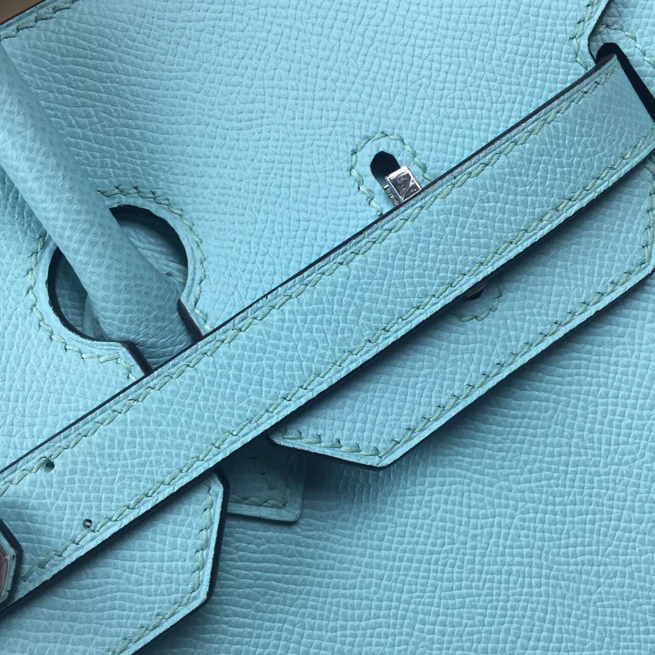 Wholesale Hermes Original Epsom Leather Birkin Bag 30CM in 3P Lagon Blue