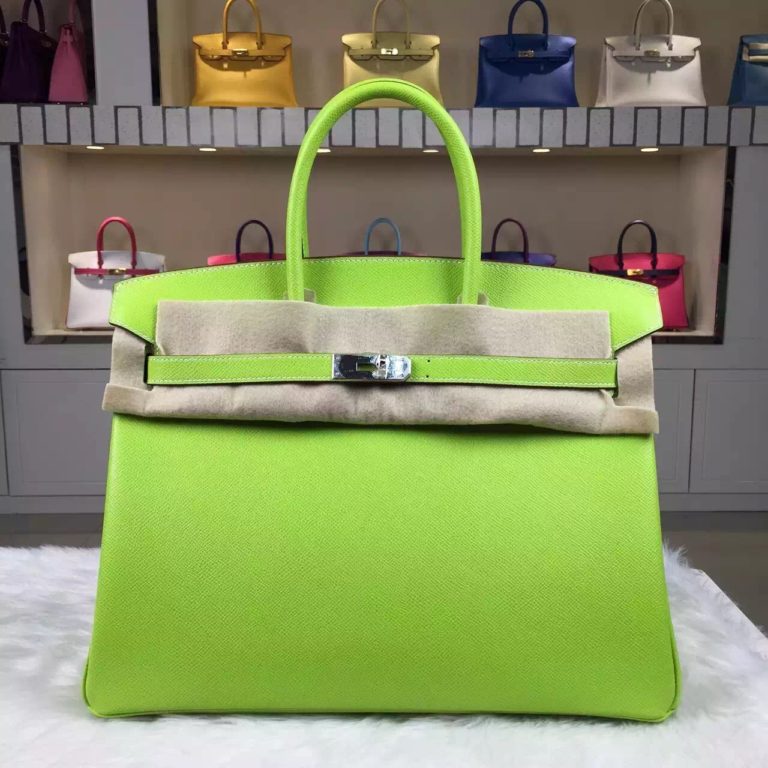 Hermes Birkin Bag 35cm Epsom Calfskin Leather in Kiwi Green