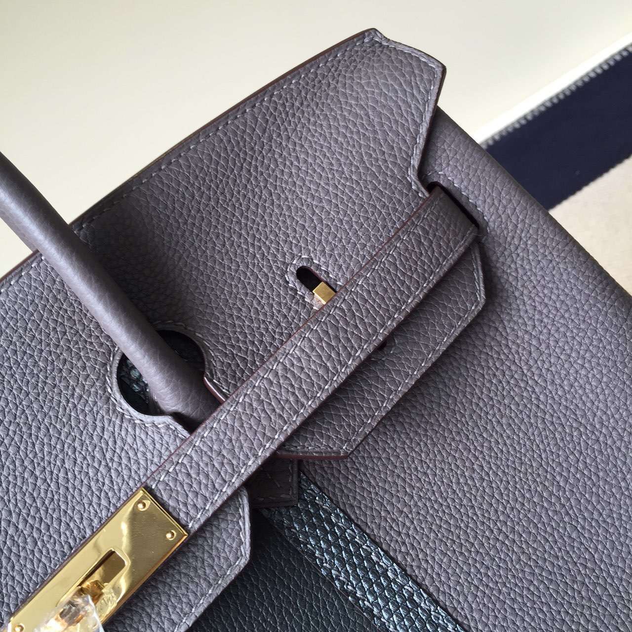 Luxury Hermes Birkin Bag 35cm Grey Togo Leather&#038;Lizard Leather