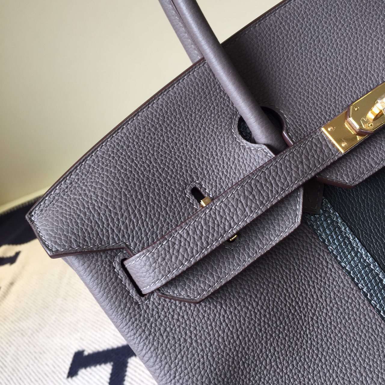 Luxury Hermes Birkin Bag 35cm Grey Togo Leather&#038;Lizard Leather