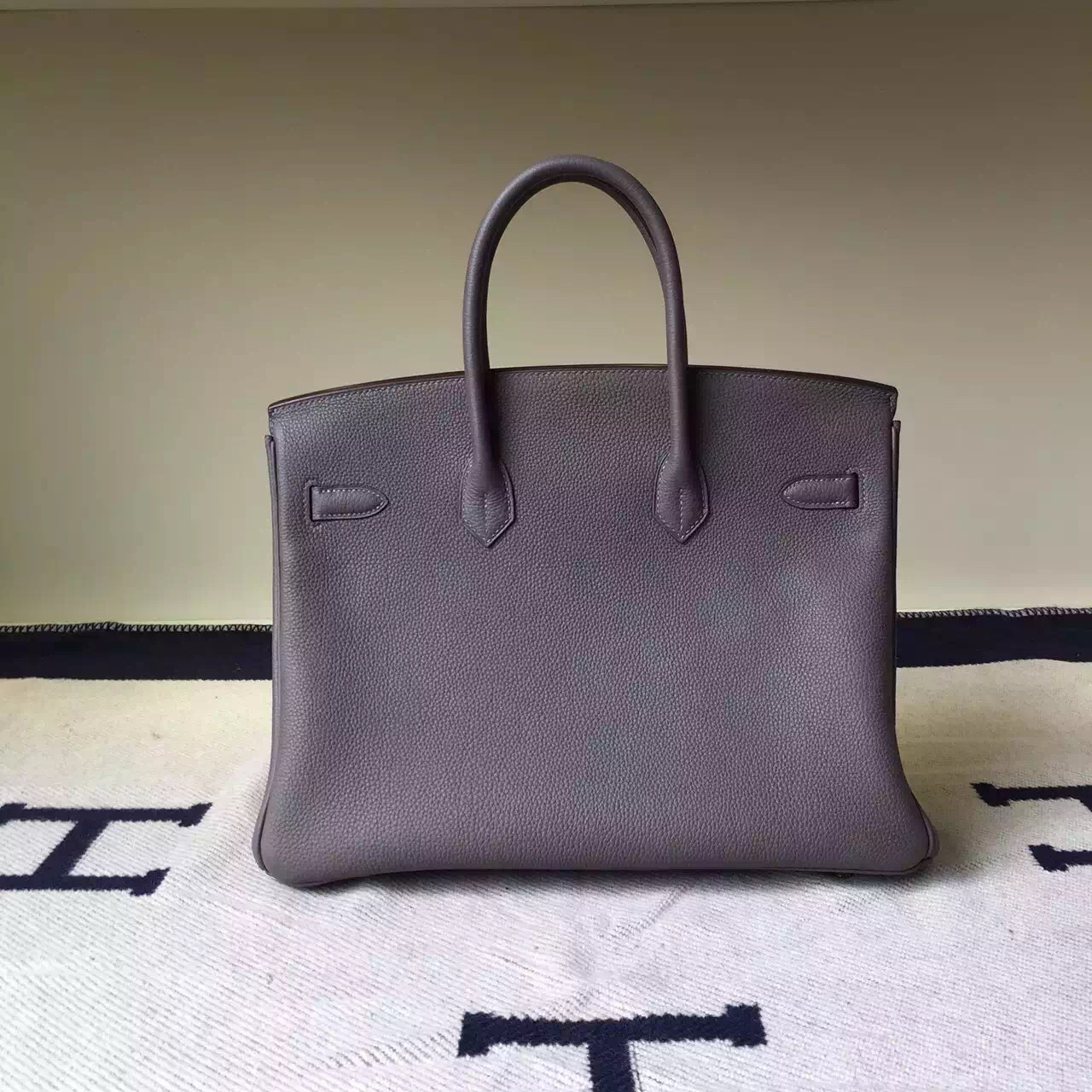 Luxury Hermes Birkin Bag 35cm Grey Togo Leather&#038;Lizard Leather