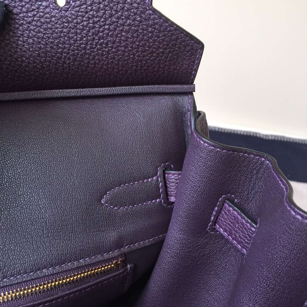 Wholesale Hermes African Purple Togo Calfskin Leather Birkin35cm