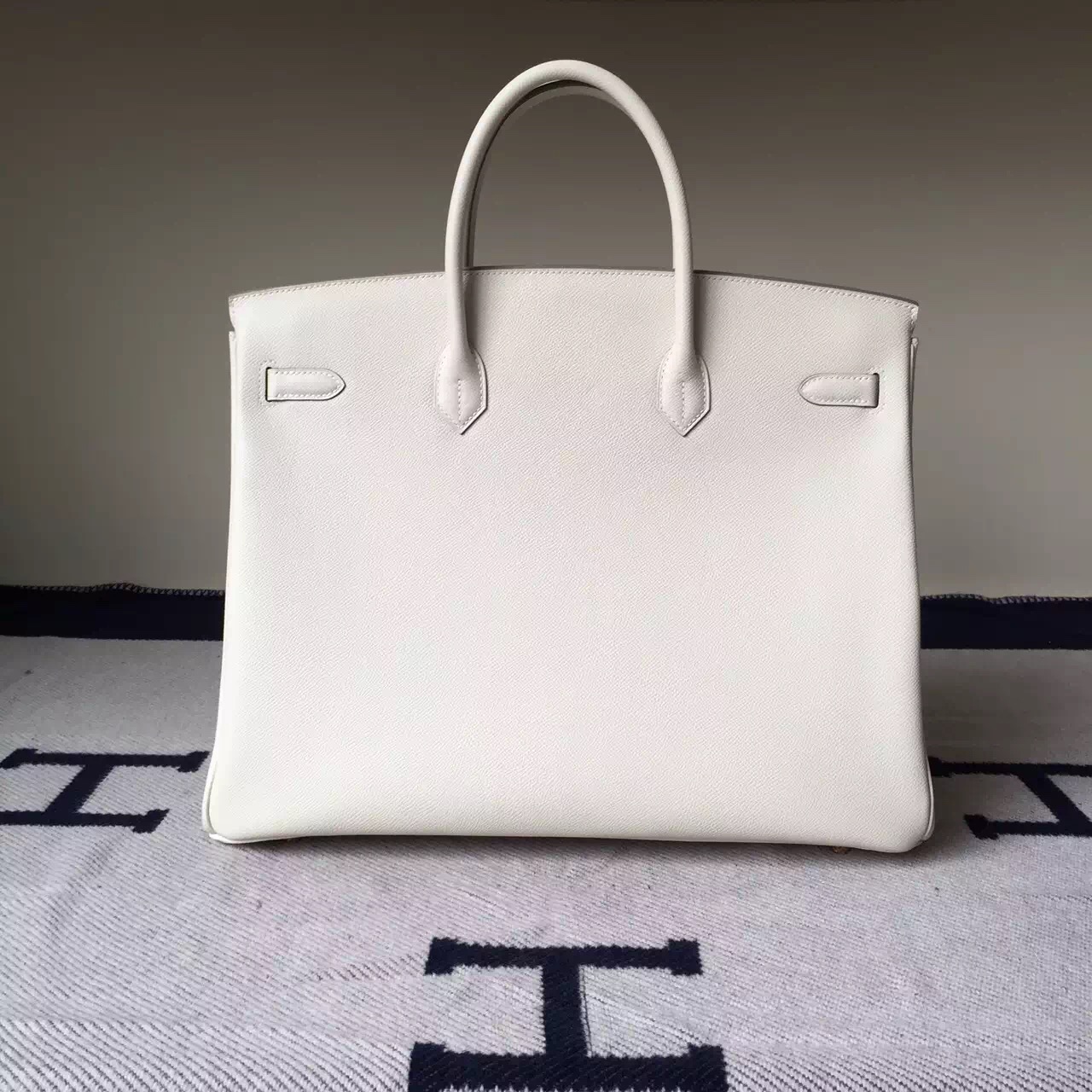 Noble Hermes Epsom Calfskin Leather Birkin35cm in ck10 Milk White