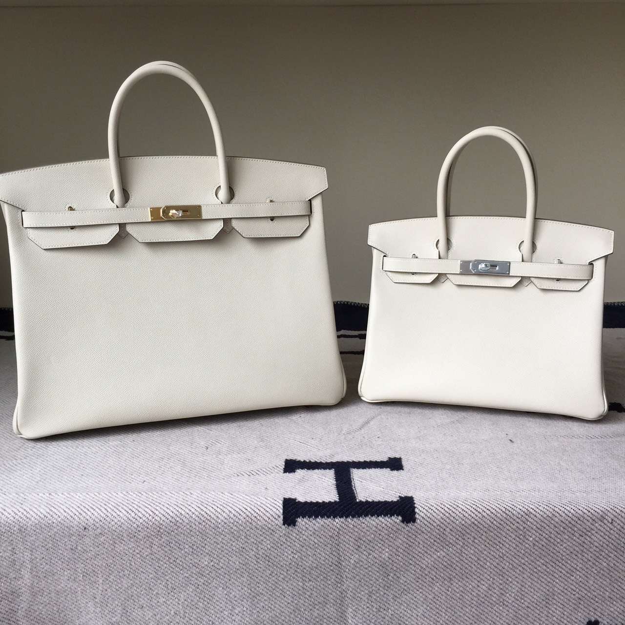 Noble Hermes Epsom Calfskin Leather Birkin35cm in ck10 Milk White