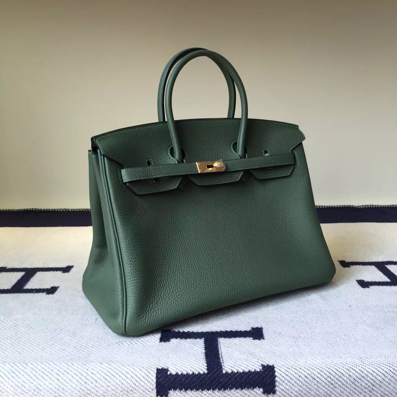 Wholesale Hermes Jungle Green Togo Leather Birkin35cm Tote Bag