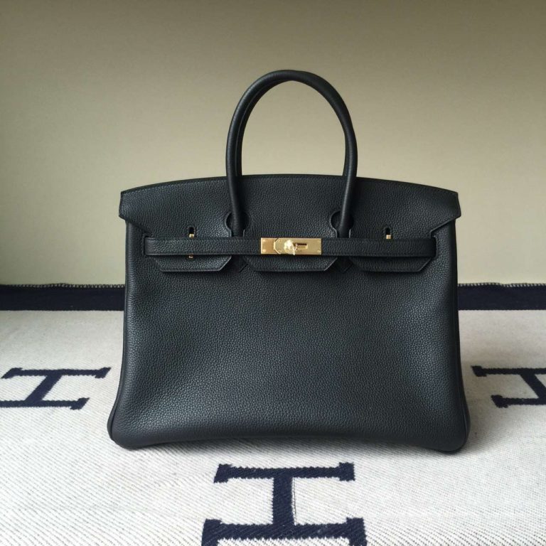 Hermes Classic Bag CK89 Black Togo Leather Birkin Bag  35cm