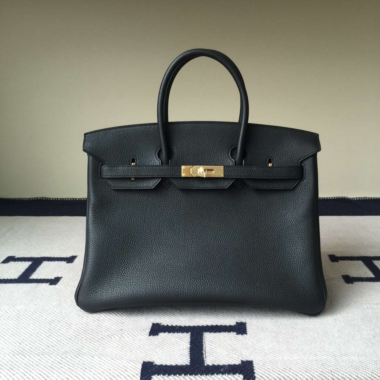 Hermes Classic Bag CK89 Black Togo Leather Birkin Bag 35cm